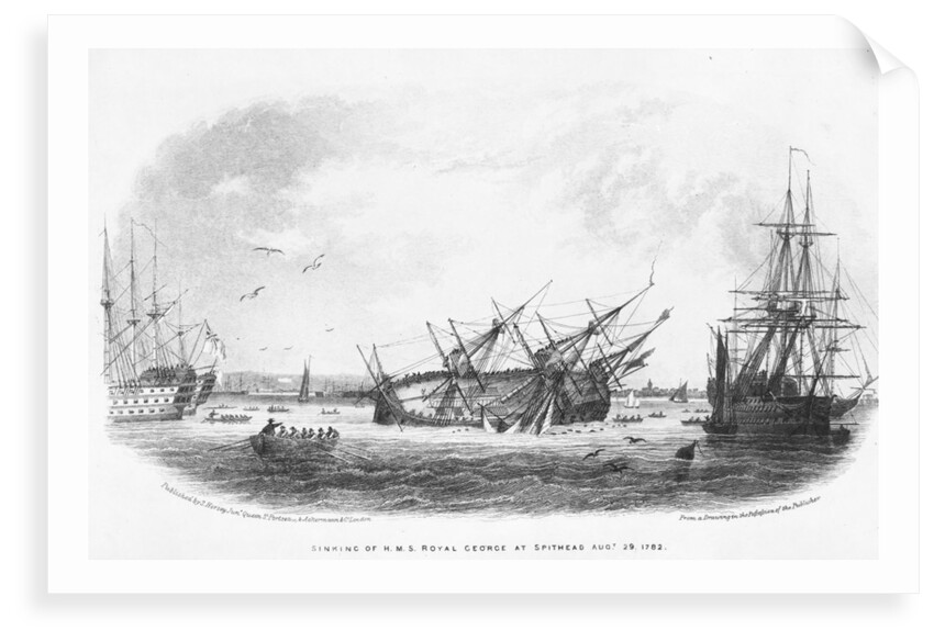 Sinking of HMS 'Royal George' at Spithead, 29 August 1782 by Ackermann & Co