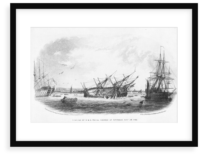 Sinking of HMS 'Royal George' at Spithead, 29 August 1782 by Ackermann & Co