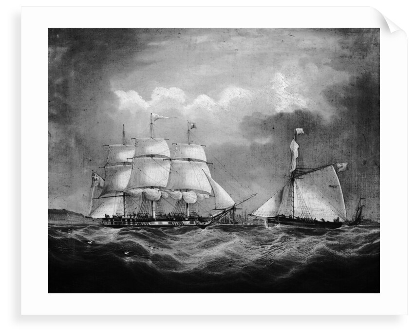 The barque 'Iris' at sea by Thomas Buttersworth