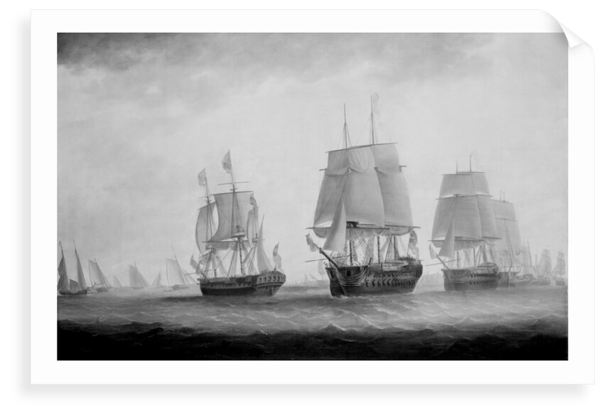 George III in HMS 'Southampton' reviewing the fleet off Plymouth, 18 August 1789 by William Elliott