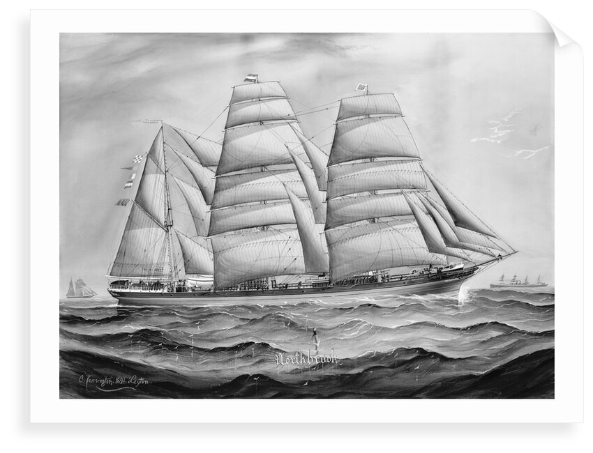 Sailing vessel 'Northbrook' at sea by C. Kensington