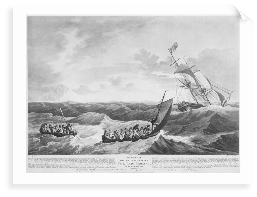 The situation of His Majesty's Packet 'The Lady Hobart' on 28 June 1803 by John Thomas Serres