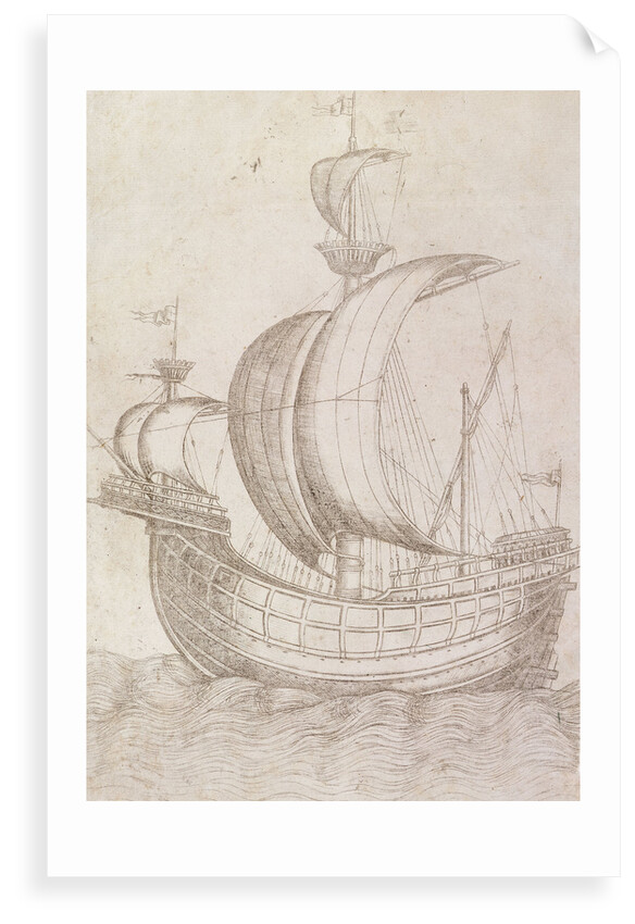 A ship under sail by Unknown