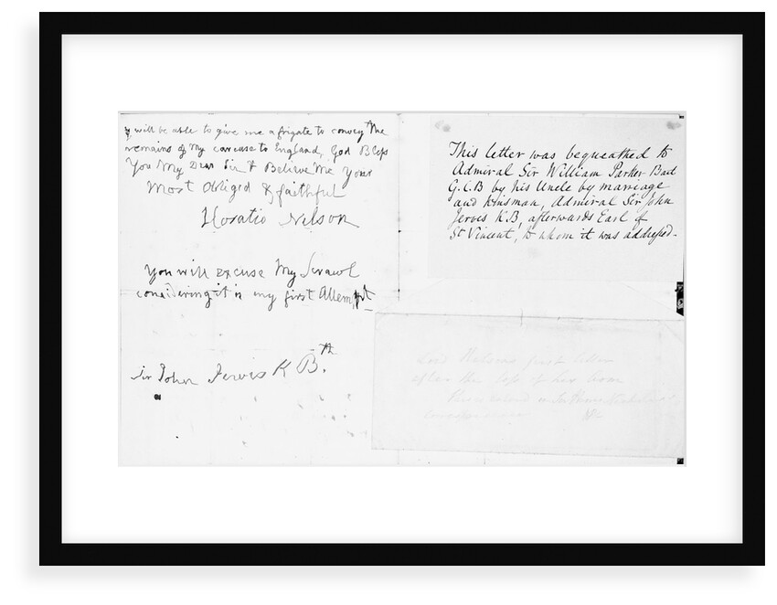 Nelson's first letter with his left hand by Horatio Nelson