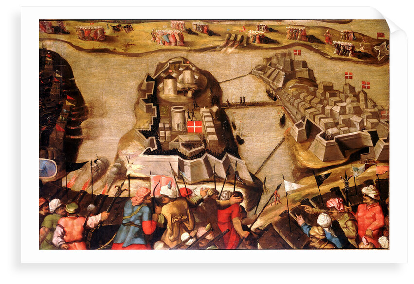 The Siege of Malta: Siege and bombardment of St Michael, 28 June 1565 by Matteo Perez d'Aleccio