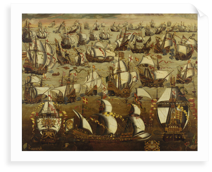 English ships and the Spanish Armada, August 1588 by English School
