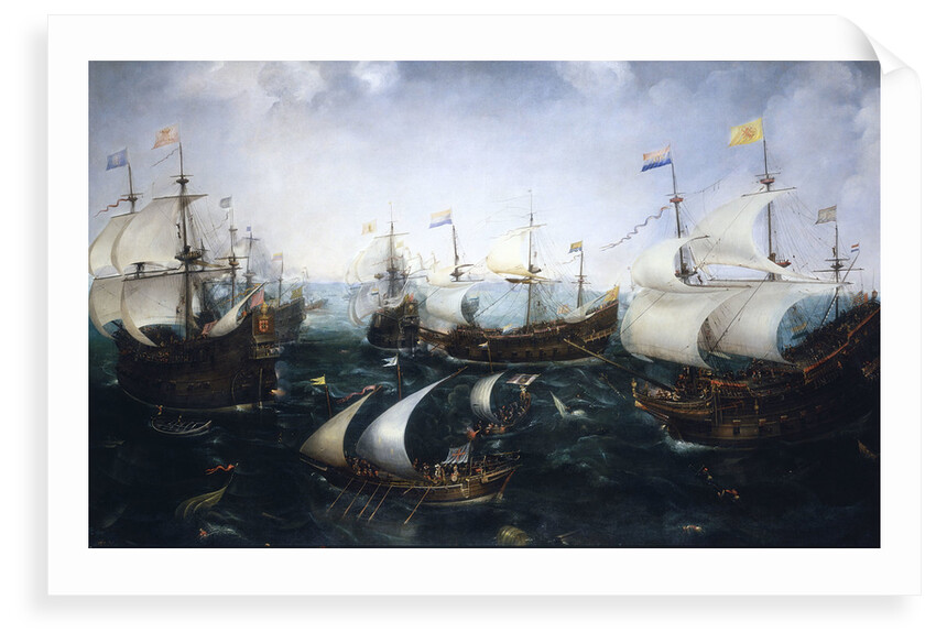 Heemskerk's defeat of the Spaniards at Gibraltar, 25 April 1607 by Cornelis Claesz van Wieringen