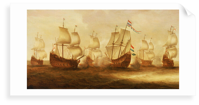 Witte de With's action with Dunkirkers off Nieuport, 1641 by Jacob Gerritsz Loeff