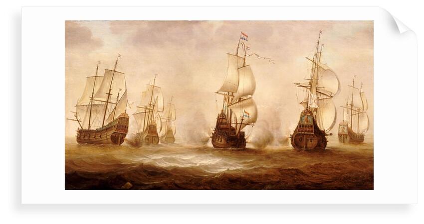 Witte de With's action with Dunkirkers off Nieuport, 1641 by Jacob Gerritsz Loeff