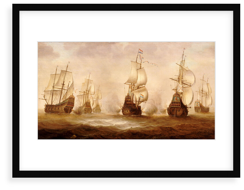 Witte de With's action with Dunkirkers off Nieuport, 1641 by Jacob Gerritsz Loeff