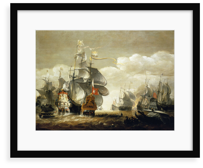 The Battle of Lowestoft, 3 June 1665, Showing HMS 'Royal Charles' and the 'Eendracht' by Hendrik van Minderhout