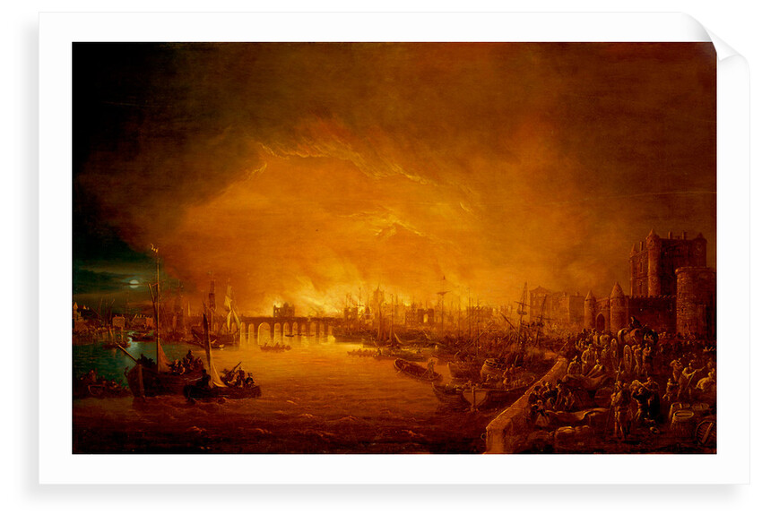 The Fire of London, September 1666 by British School
