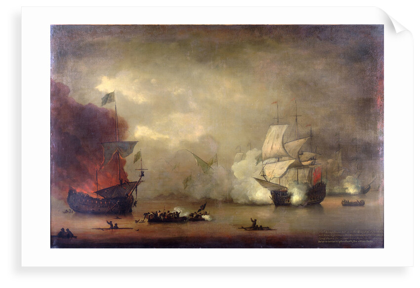 Action between HMS 'Mary Rose' and seven Algerines, 8 December, 1669 by Peter Monamy