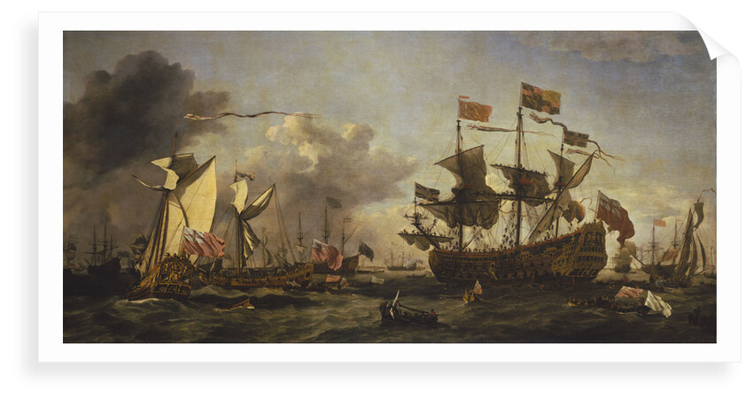 Royal visit to the fleet in the Thames Estuary, 6 June 1672 by Willem Van de Velde the Younger