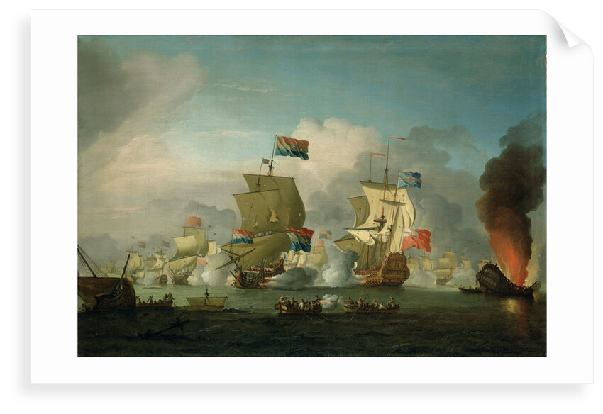 The burning of HMS 'Royal James' at the Battle of Solebay, 28 May 1672 by Peter Monamy