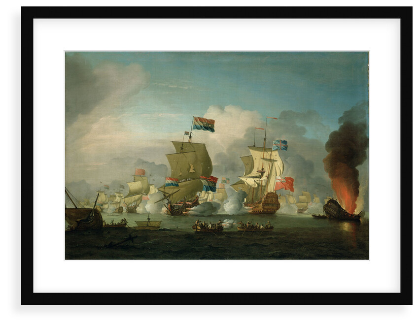 The burning of HMS 'Royal James' at the Battle of Solebay, 28 May 1672 by Peter Monamy