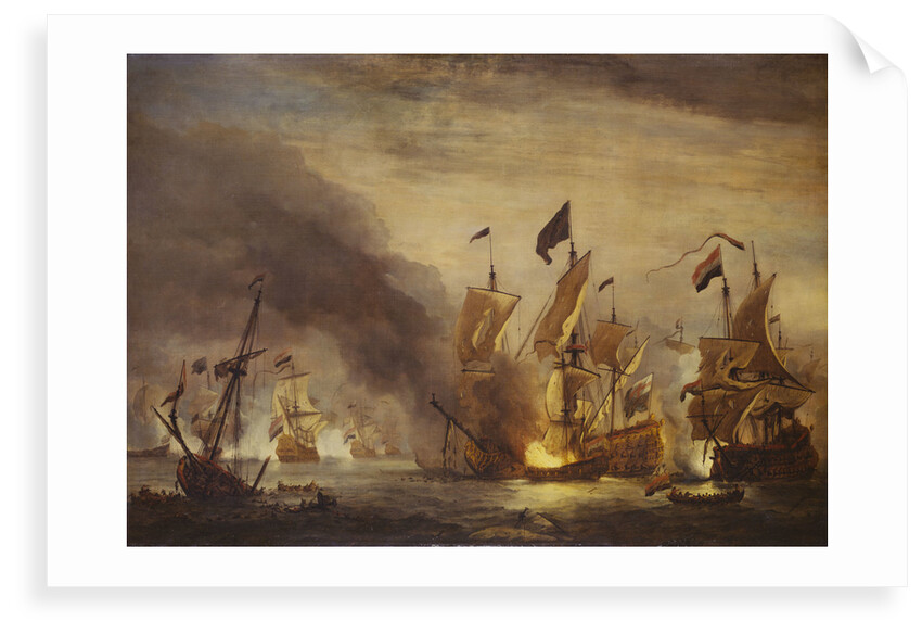 The burning of HMS 'Royal James' at the Battle of Solebay, 28 May 1672 by Willem Van de Velde the Younger