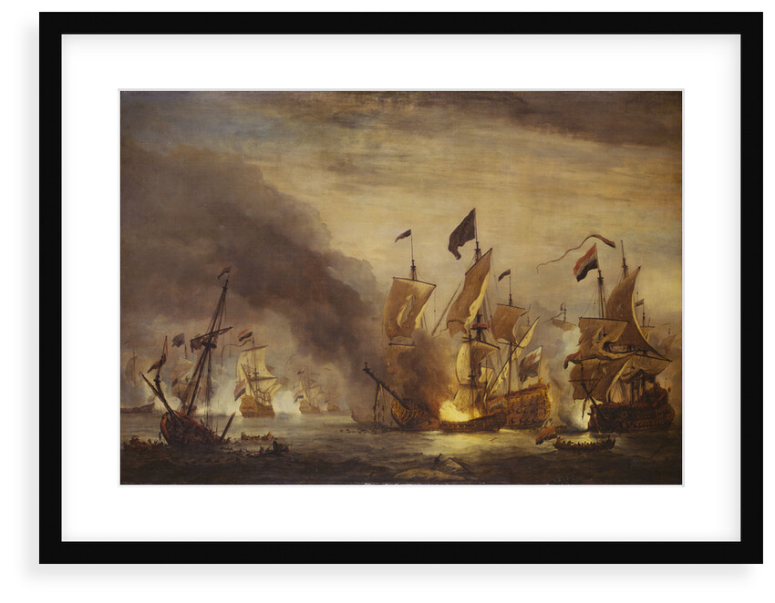 The burning of HMS 'Royal James' at the Battle of Solebay, 28 May 1672 by Willem Van de Velde the Younger