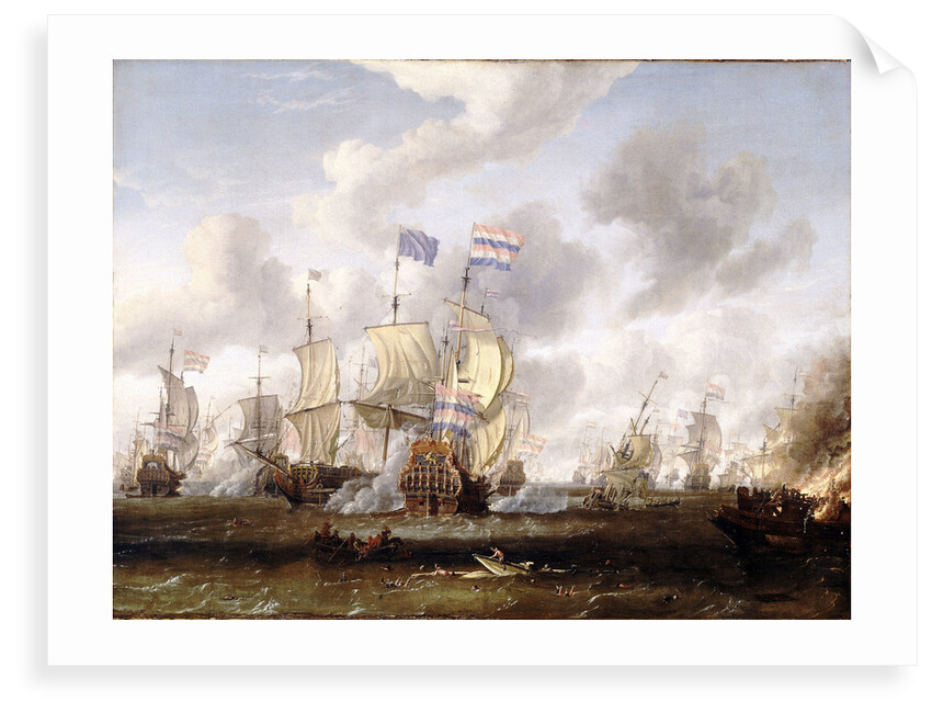 The 'Golden Leeuw' engaging 'The Royal Prince' at the Battle of the Texel, 11 August 1673' by Abraham Storck