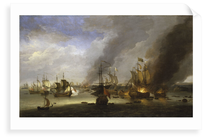 Destruction of the 'Soleil Royal' at the Battle of La Hogue, 23 May 1692 by Adriaen van Diest