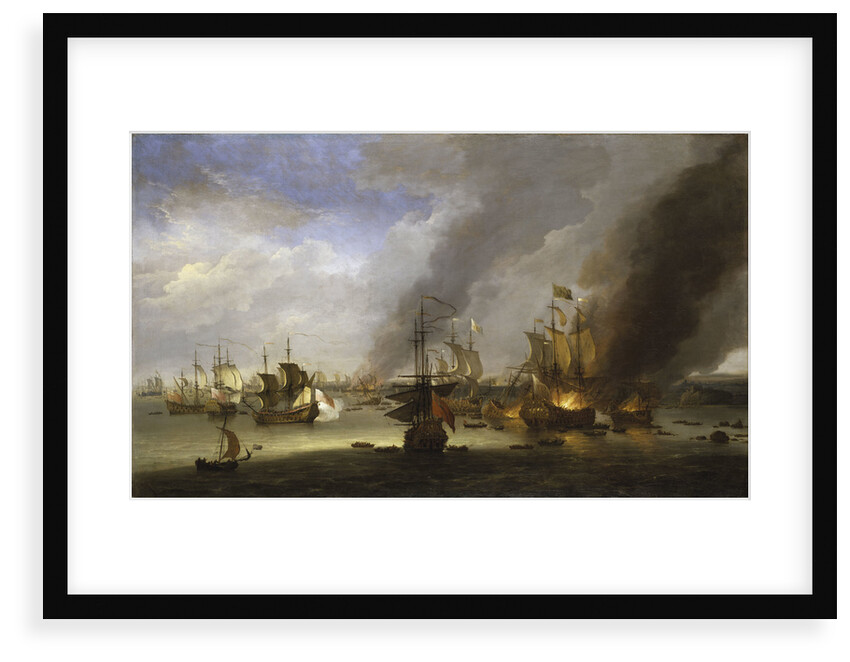 Destruction of the 'Soleil Royal' at the Battle of La Hogue, 23 May 1692 by Adriaen van Diest