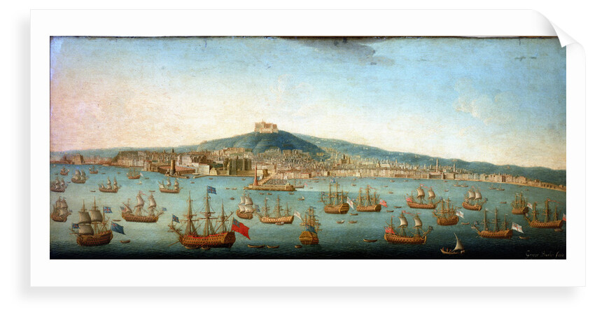 View of the bay of Naples with Admiral Byng's fleet at Anchor, 1 August 1718 by Gaspar Butler