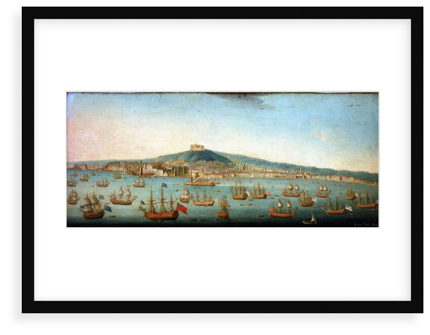 View of the bay of Naples with Admiral Byng's fleet at Anchor, 1 August 1718 by Gaspar Butler