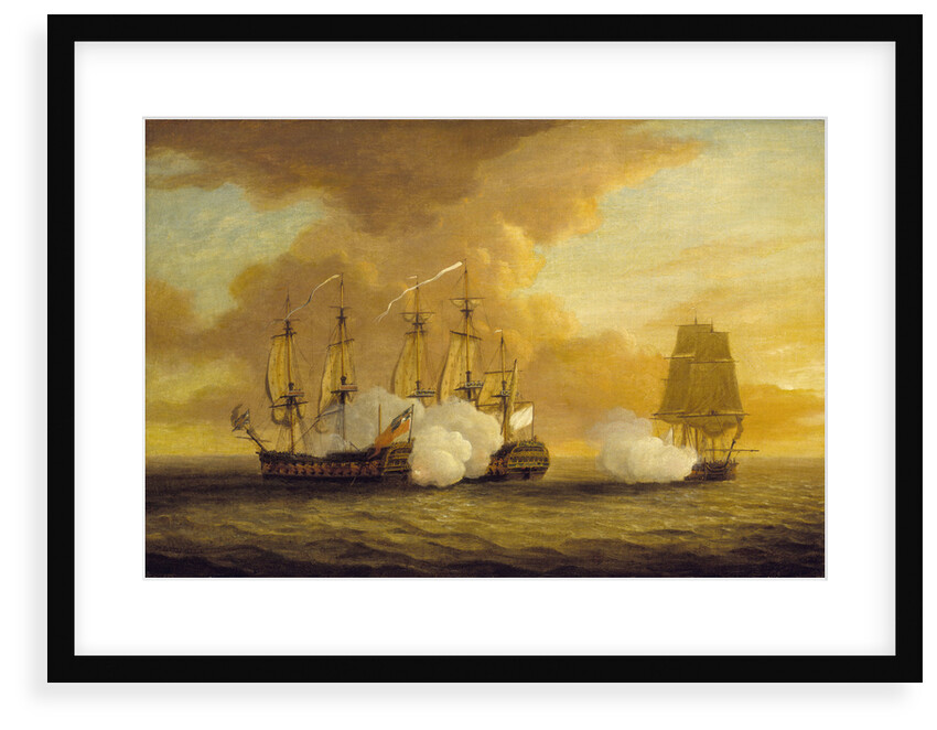 Action between HMS 'Lion' and 'Elizabeth' and the 'Du Teillay', 9 July 1745 by Dominic Serres the Elder