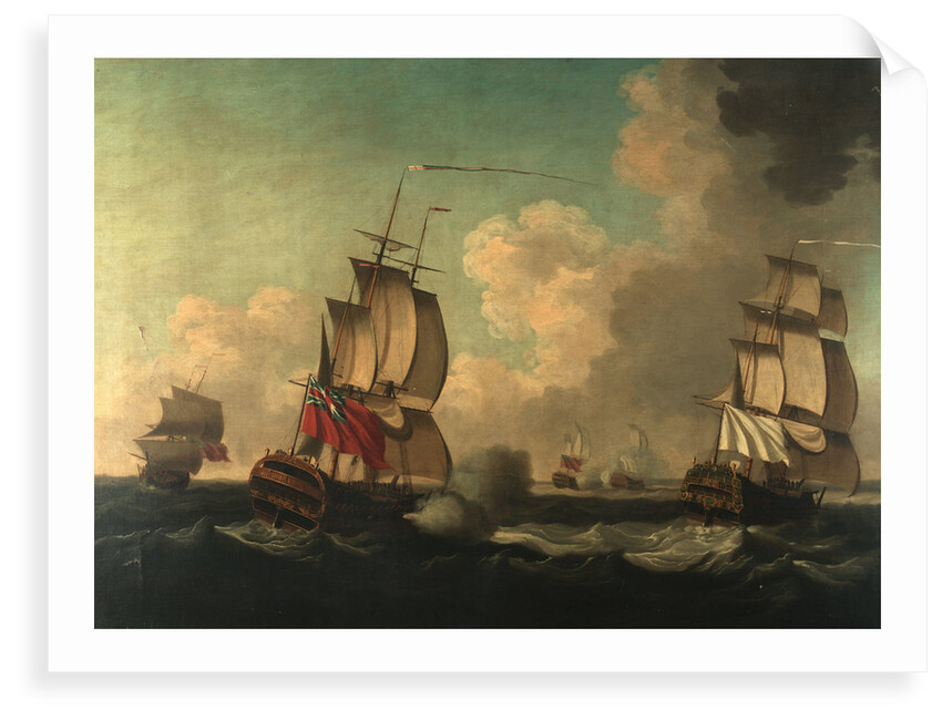 The capture of the 'Alcide' and 'Lys', 8 June 1755 by British School