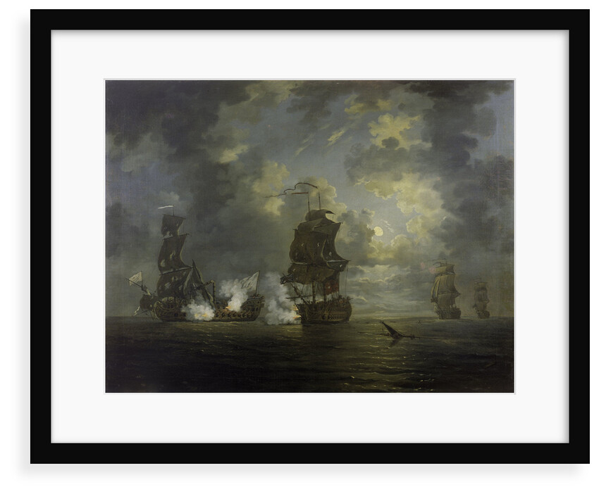 The capture of the Foudroyant by HMS Monmouth, 28 February 1758 by Francis Swaine
