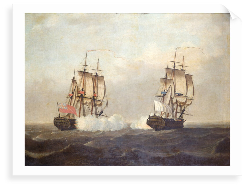 The 'Pitt' engaging the 'St Louis', 29 September 1758 by Lawson Dunn