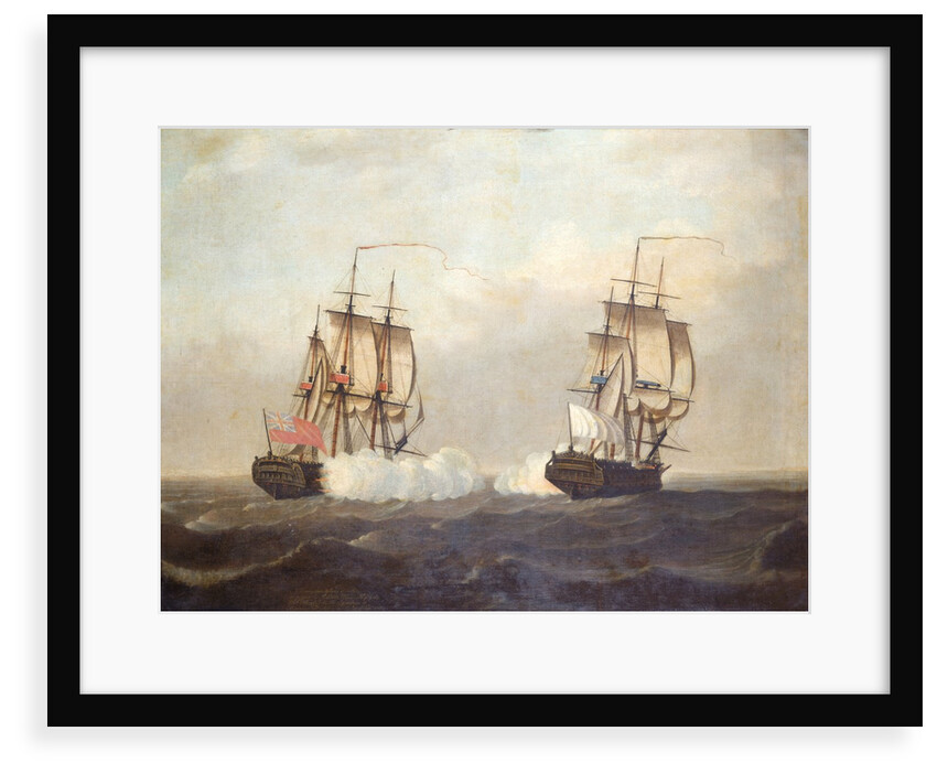 The 'Pitt' engaging the 'St Louis', 29 September 1758 by Lawson Dunn