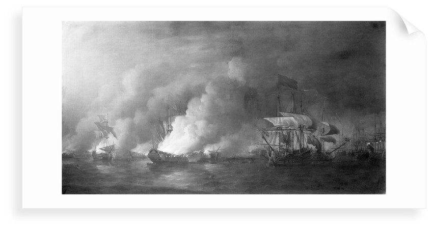French fireships attacking the English fleet off Quebec, 28 June 1759 by Samuel Scott