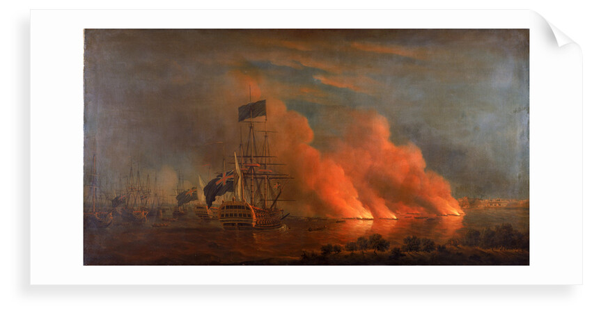 The burning of the Turkish fleet in Chesme Bay, 7 July 1770 by Richard Paton
