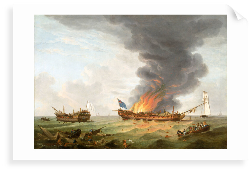The Quebec' and 'Surveillance' in action, 6 October 1779 by Robert Dodd