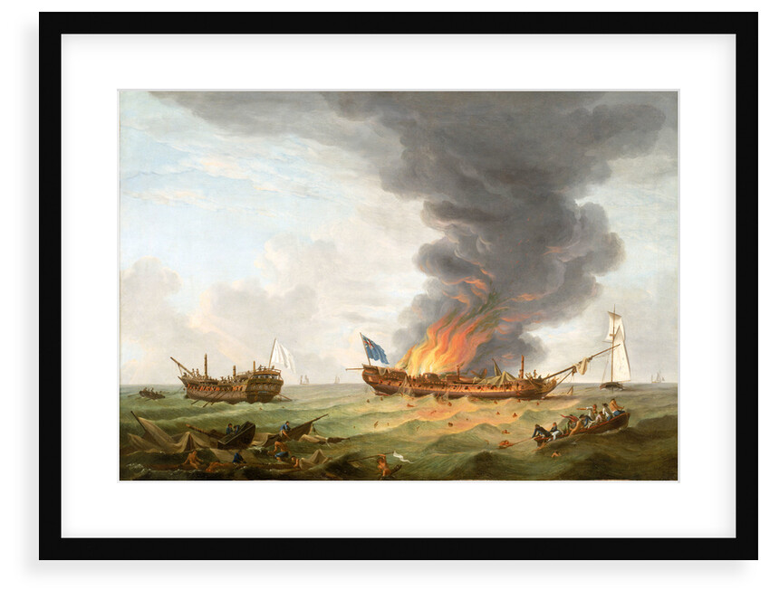The Quebec' and 'Surveillance' in action, 6 October 1779 by Robert Dodd