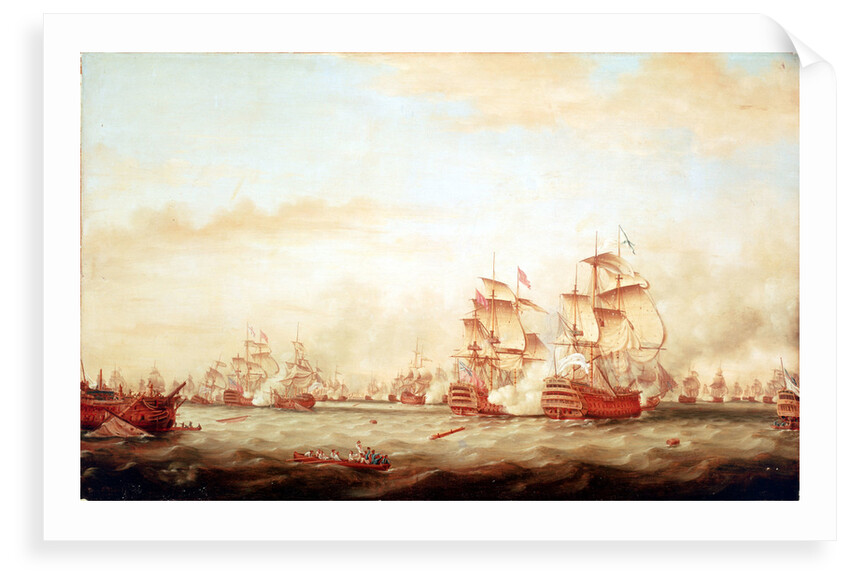 Surrender of the 'Ville de Paris' at the Battle of The Saints, 12 April 1782 by Thomas Whitcombe