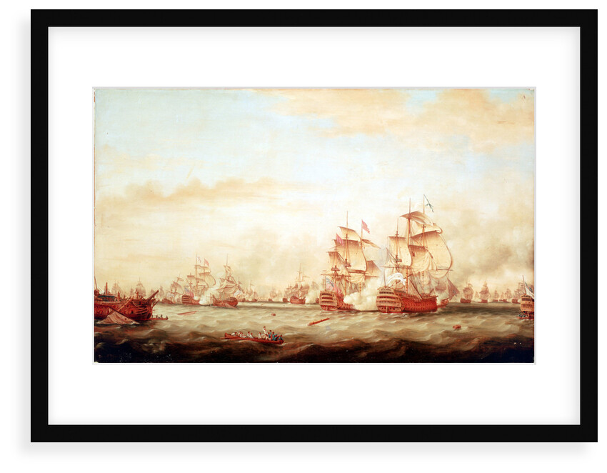 Surrender of the 'Ville de Paris' at the Battle of The Saints, 12 April 1782 by Thomas Whitcombe