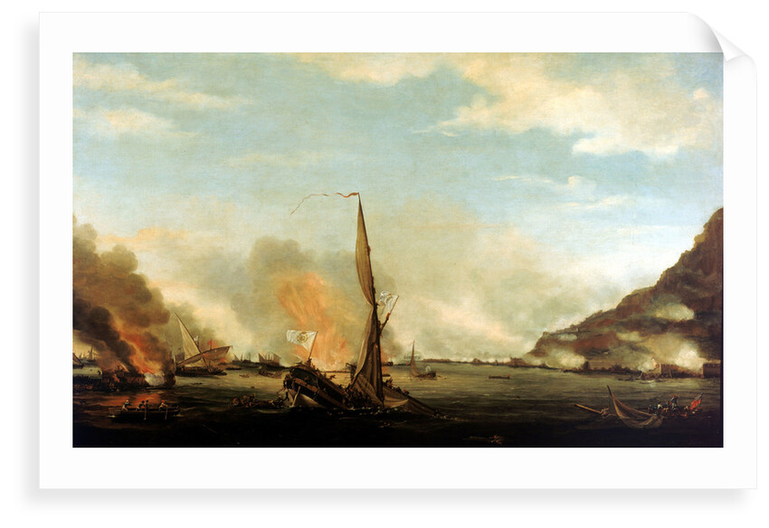 Destruction of the floating batteries at Gibraltar, 13 September 1782 by Thomas Whitcombe