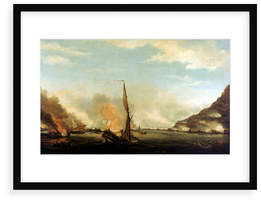 Destruction of the floating batteries at Gibraltar, 13 September 1782 by Thomas Whitcombe