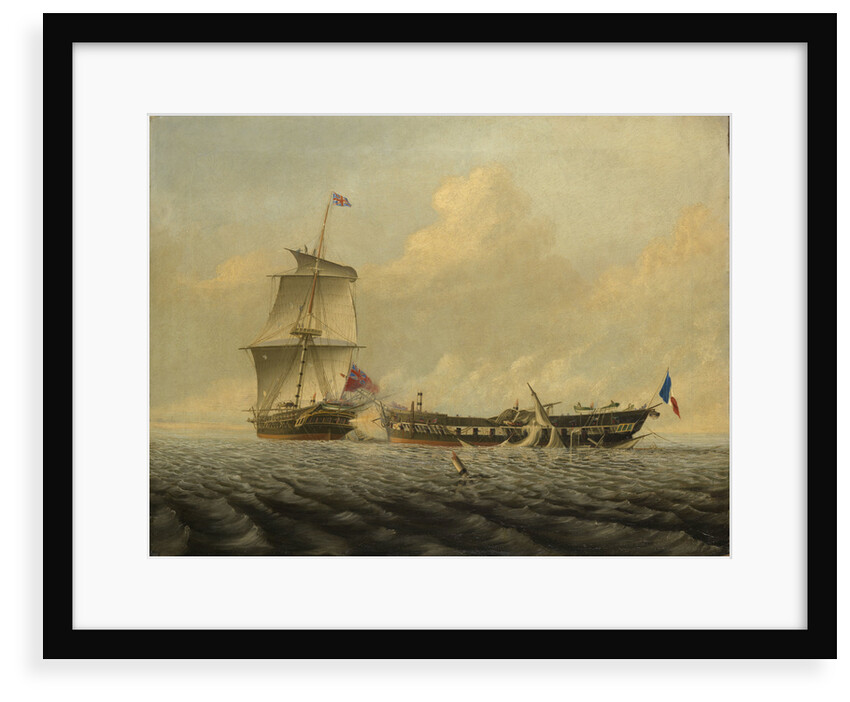 Action between HMS 'Blanche' and the 'Pique', 5 January 1795 by John Thomas Baines