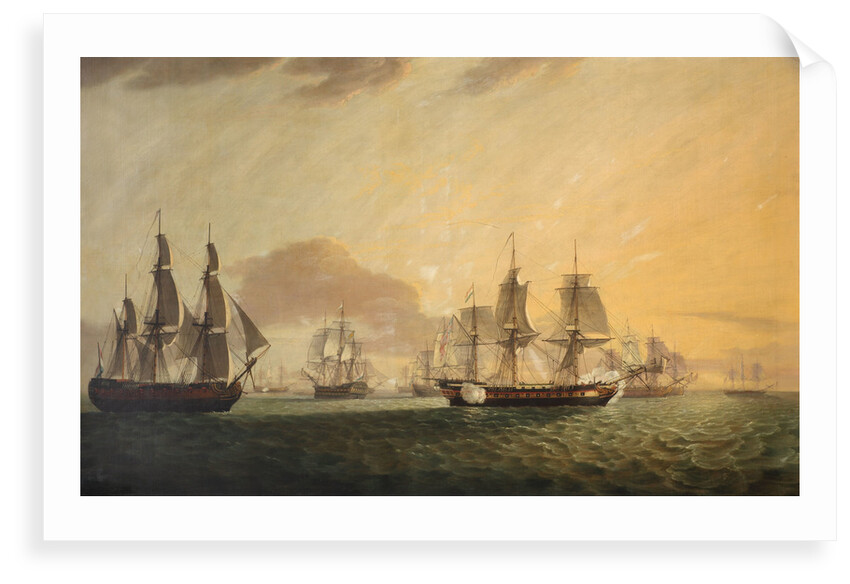 The East Indiaman 'General Goddard' capturing Dutch East Indiamen, June 1795 by Thomas Luny
