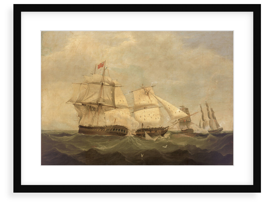 HMS 'Dido' and 'Lowestoft' in action with 'Minerve' and 'Artemise', 24 June 1795 by unknown