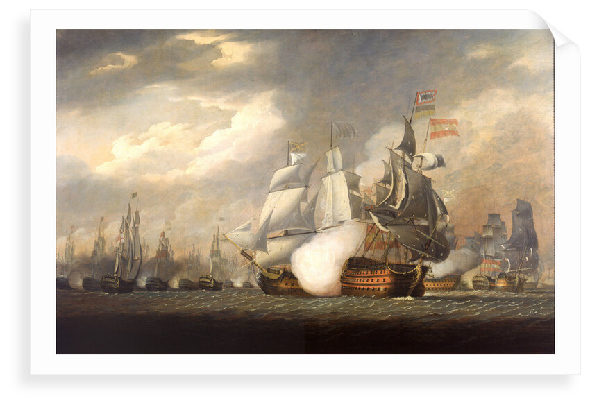 The 'Victory' raking the Spanish 'Salvador del Mundo' at the Battle of Cape St Vincent, 14 February 1797 by Robert Cleveley