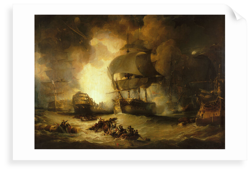 The destruction of 'L'Orient' at the Battle of the Nile, 1 August 1798 by George Arnald