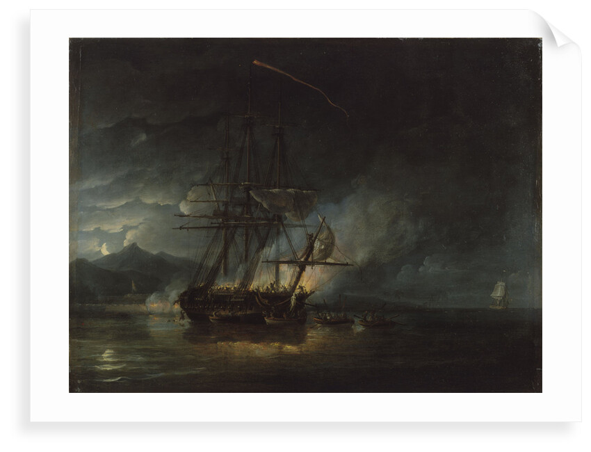 The cutting out of HMS 'Hermione', 24 October 1799 by Nicholas Pocock