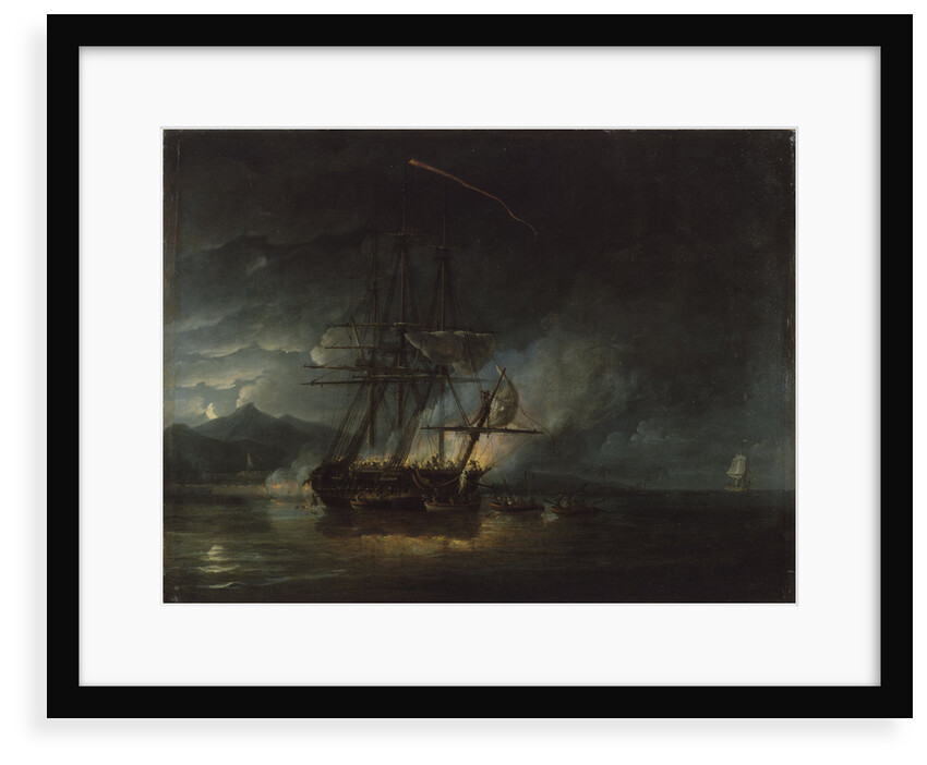 The cutting out of HMS 'Hermione', 24 October 1799 by Nicholas Pocock