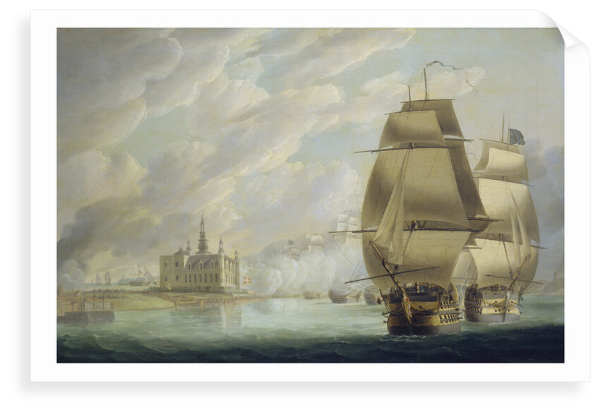 Nelson forcing the passage of the sound, 30 March 1801, prior to the Battle of Copenhagen by Robert Dodd