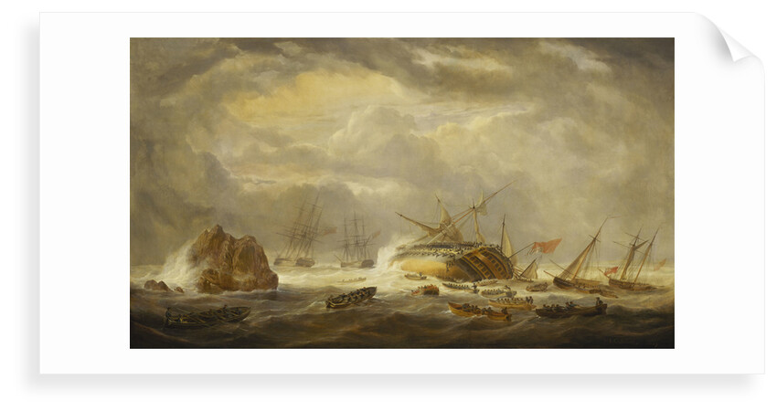 Loss of The 'Magnificent', 25 March 1804 by John Christian Schetky