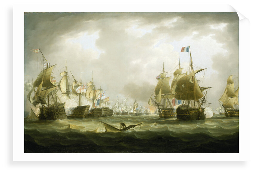 The Battle of Trafalgar, 21 October 1805, beginning of the action by Thomas Buttersworth